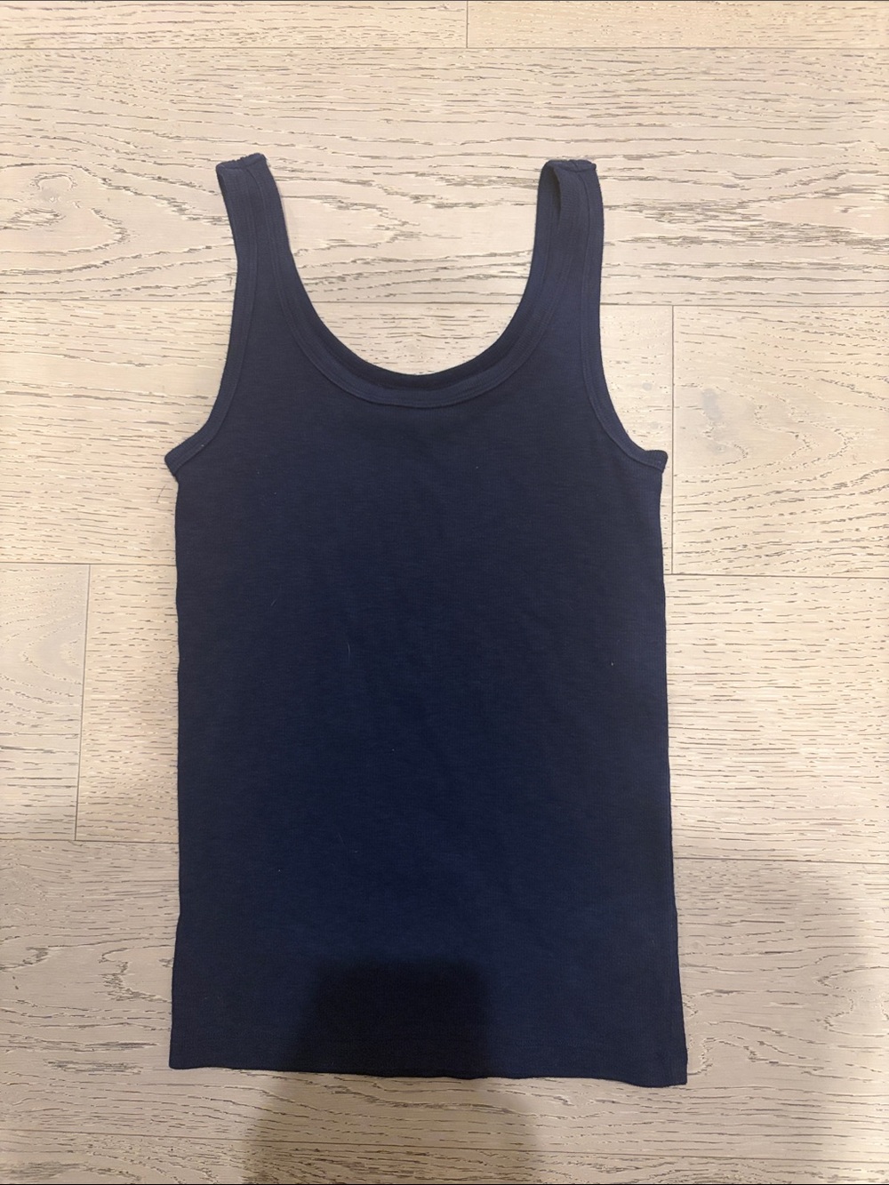 aerie Navy Ribbed Scoop Tank Top